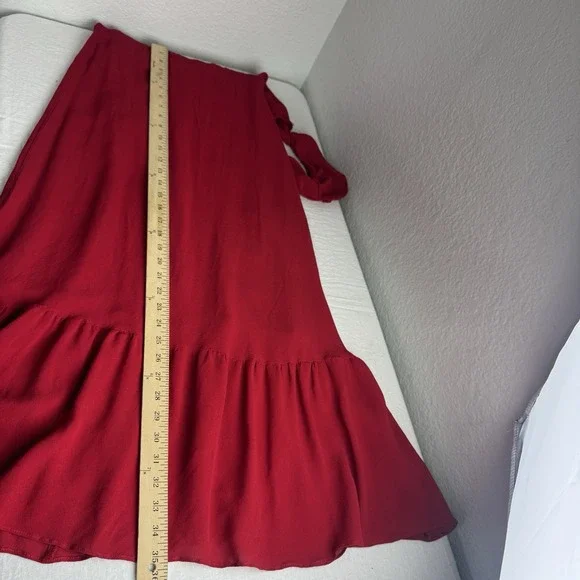 Reformations Dress Red Women 10 Butterfly Cherry Milkmaid Babydoll Maxi Romantic - Picture 12 of 13